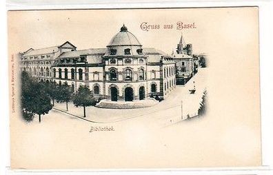 65713 Ak Gruß aus Basel Bibliothek um 1900