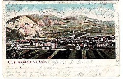 65577 Ak Gruß aus Kahla an der Saale Totalansicht 1905