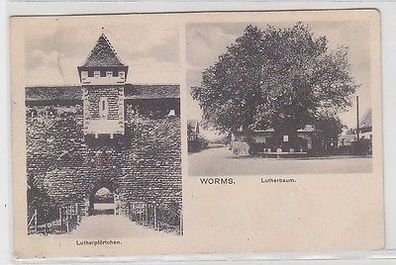 19227 Mehrbild Feldpost Ak Worms Lutherbaum und Lutherpförtchen 1917