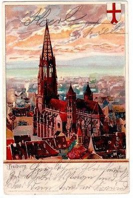 64724 Künstler Ak Freiburg i.B. Totalansicht 1900