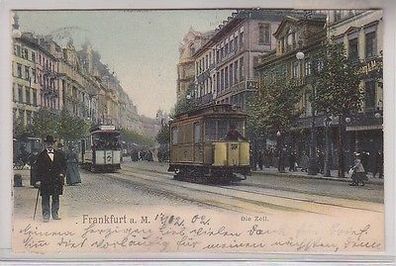 14986 Ak Frankfurt am Main die Zeil mit Strassenbahnen 1902
