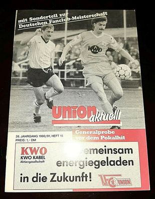 Rar Programmheft 90/91 1. FC Union Berlin Motor Eberswalde DDR Liga Eisern FCU
