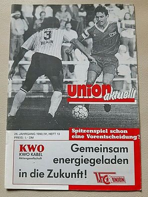 Rar Programm 1990/91 1. FC Union Berlin Rotation Berlin DDR Liga Eisern FCU