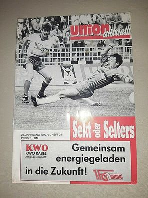 Programm 1991 Relegation 1. FC Union Berlin Stahl Brandenburg DDR Oberliga FCU