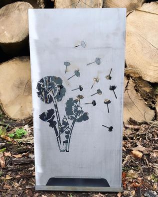 Feuerkorb Pusteblume Löwenzahn inkl. Ascherost und Aschewanne Feuertonne