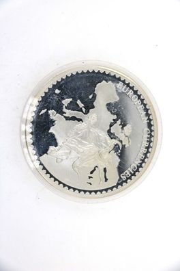 Medaille European Currencies Belgique mit vergoldeten 50 Centimes