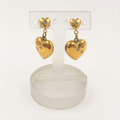 Vintage Ohrringe Goldplattiert mit Zirkonia