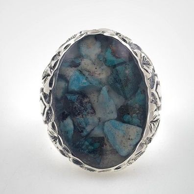 Phosphor Herrenring aus 925 Silber Gr 64 EU