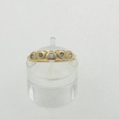 Ring aus 14 kt Gold mit 0.12 ct Diamanten Gr 54 EU