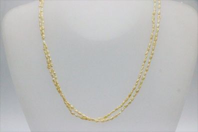 2-reihige Süßwasserperlen-Halskette mit Verschluss aus 925er Silber