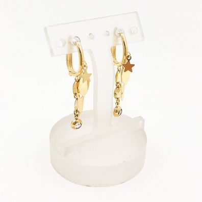 Stern Ohrringe aus 14 kt Gold mit Zirkonia