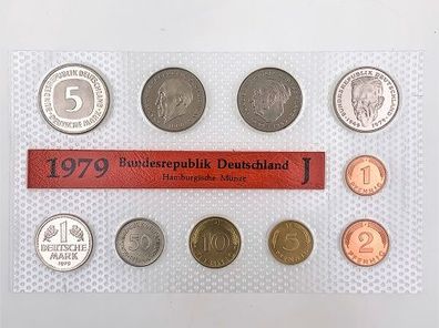 Kursmünzensatz - BRD 1979 - J - Hamburgische Münzen