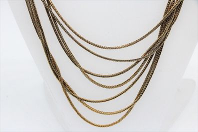 7-reihige Zopfkette aus vergoldetem Tombak