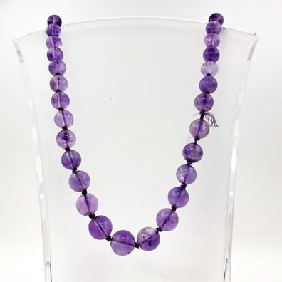 Extra lange Amethyst Kette mit Verlauf - Goldplattierter Verschluss