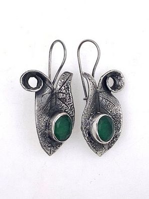 Ohrhänger aus 925er Silber mit Spinel Smaragd