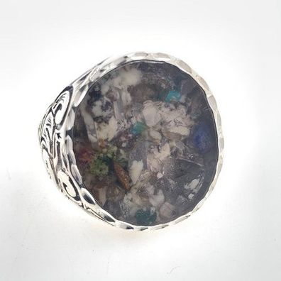 Herrenring aus 925er Silber mit Phosphor Gr 63 EU