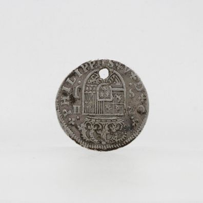 Silbermünze 2 Reales 1723 Seville Spanien Philipp V.