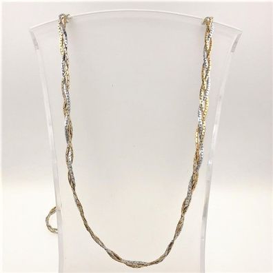 Extra Lange 3-reihige Halskette - Geflochten - Double - zweifarbig