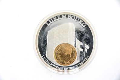 Medaille European Currencies Luxembourg mit vergoldetem 1 Franc