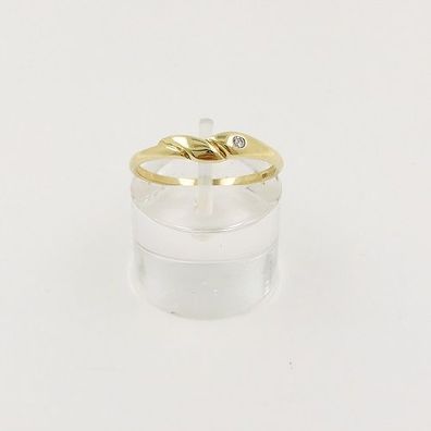 Damen Ring aus 14 kt Gold mit 0.03 ct Diamanten Gr 55 EU