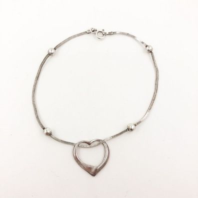 Damen Armband mit Herz aus 925er Silber Rhodiniert