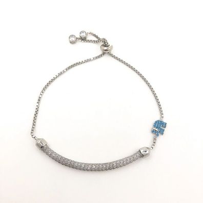 Damen Armband mit "Elefant" aus 925er Silber mit Zirkonia und Türkise