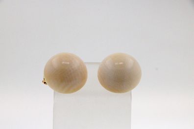 Set aus Ohrclipse und Halskette aus natürlichem Bein mit vergoldetem Verschluss
