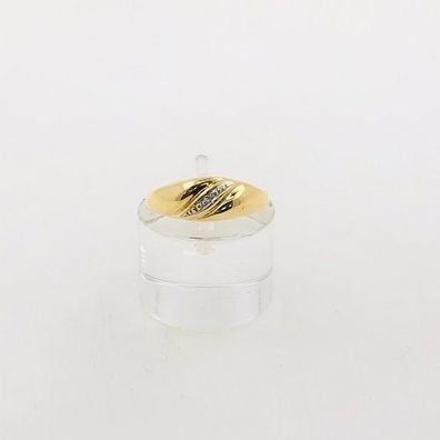 Damen Ring aus 18 kt Gold mit 0.01 ct Diamant - Gr 50 EU