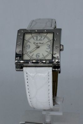 Claude Pascal, Armbanduhr, Lederarmband, weiß