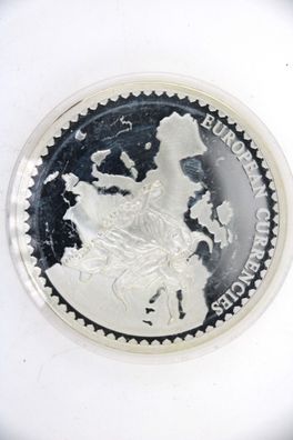 Medaille European Currencies Österreich mit vergoldetem 1 Schilling