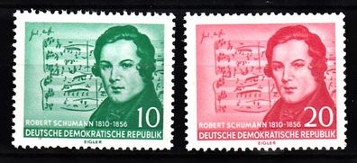 DDR 1956 R. Schumann II MiNr. 541-42xII, postfrisch