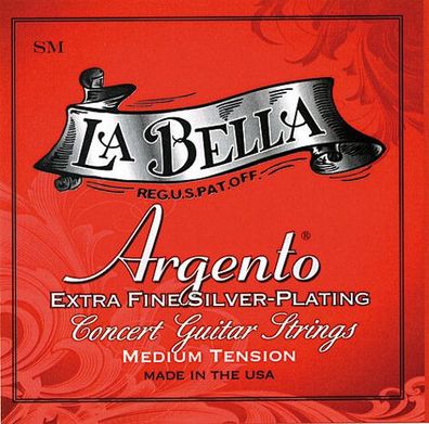 La Bella Argento extra fine silver-plating - medium - Nylonsaiten für Konzertgitarre