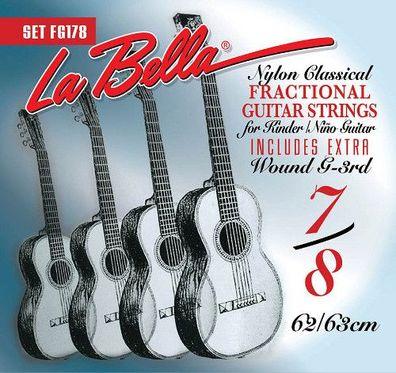 La Bella FG178 für 7/8-Gitarre - Saiten für Kindergitarre