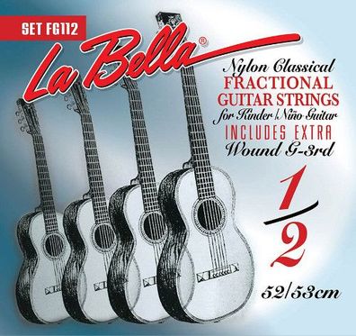 La Bella FG112 für 1/2-Gitarre - Nylonsaiten für Kindergitarre