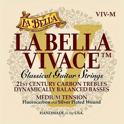 La Bella vivace VIV-M, medium - Carbonsaiten für Konzertgitarre