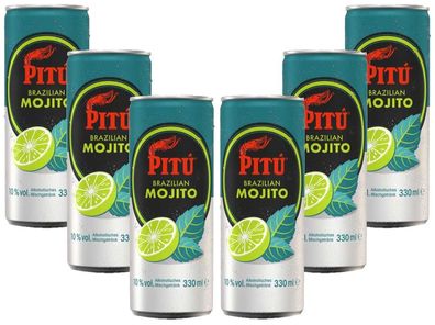 Pitu Brazilian Mojito 6er Set Cocktail 6x 0,33L (10% Vol) ready to drink Alkoho