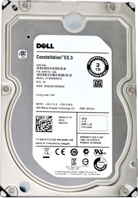 Dell Seagate Enterprise 3TB HDD RWV72 7.2K 3,5 Zoll SATA III ST3000NM0033 9ZM178-0
