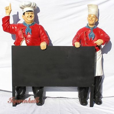Dick & Doof Figuren Koch Figur Werbefigur Menütafel Imbiss Restaurant Aufsteller