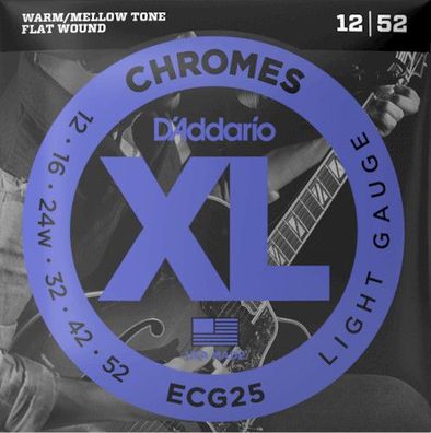 D&acute; Addario Chromes ECG25 - light (012-052) - flatwound Saiten für E-Gitarre