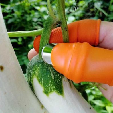 Silikon-Daumenschneider-Set, Gemüse- und Obstpflückwerkzeug aus Edelstahl