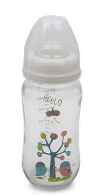 Babyflasche, Trinkglasflasche B0468 240 ml Silikonsauger Anti-Kolik ab Geburt