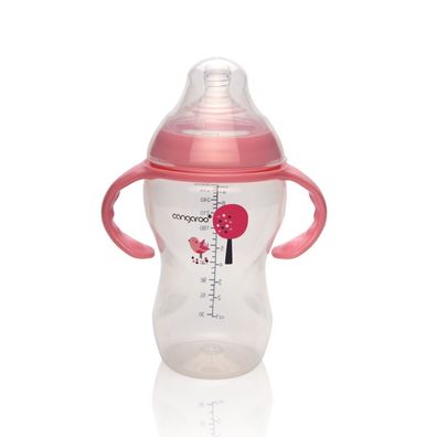 Babyflasche, Trinkflasche Tiki 300 ml rot, Silikonsauger Anti-Kolik ab 3 Monate