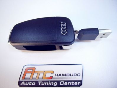 Original Audi USB Stick 8GB Speicher. Schwarz als Schlüssel Anhänger Geschenk Box
