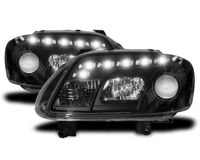 Scheinwerfer VW Caddy + Touran 1T LED Tagfahrlicht Optik schwarz Bj.2003-2006