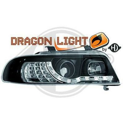 LED Tagfahrlicht Optik Scheinwerfer Audi A4 B5 Limousine + Avant 1999-2000 Schwarz