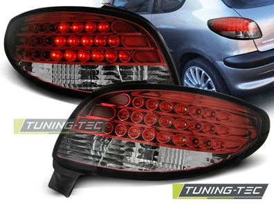 Peugeot 206 LED Rückleuchten, Rot weiß, schrägheck 3 + 5 türer Bj.10.1998-Ende
