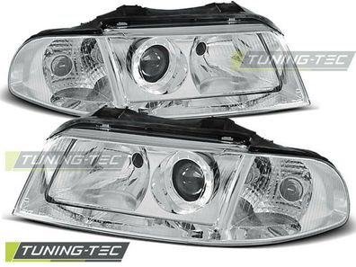 Scheinwerfer Audi A4 B5 Limousine + Avant mit Linse 1999-2000 Chrom Euro. zugel.