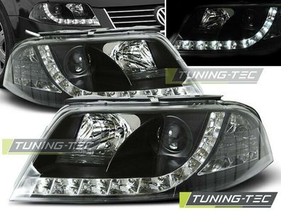 VW Passat 3BG Scheinwerfer LED Tagfahrlicht Optik, Schwarz Bj.2000-2005