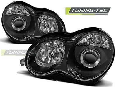 Mercedes C-Klasse W203 1 Set Scheinwerfer Schwarz Facelift Optik, Bj.2000-3.2004