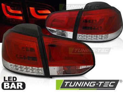 VW Golf 6 VI LED Lightbar Rückleuchten LED Blinker Rot-klar Bj.2008-2012